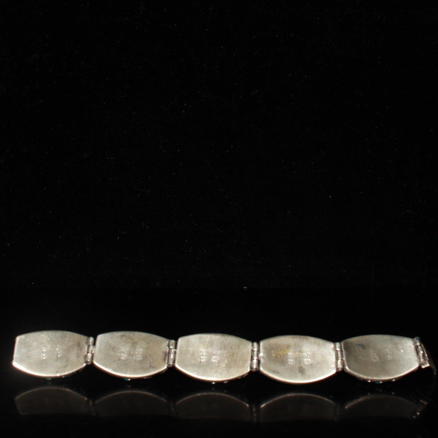 Early collection of white copper inlaid zircon gemstone cloisonn é wire bracelet