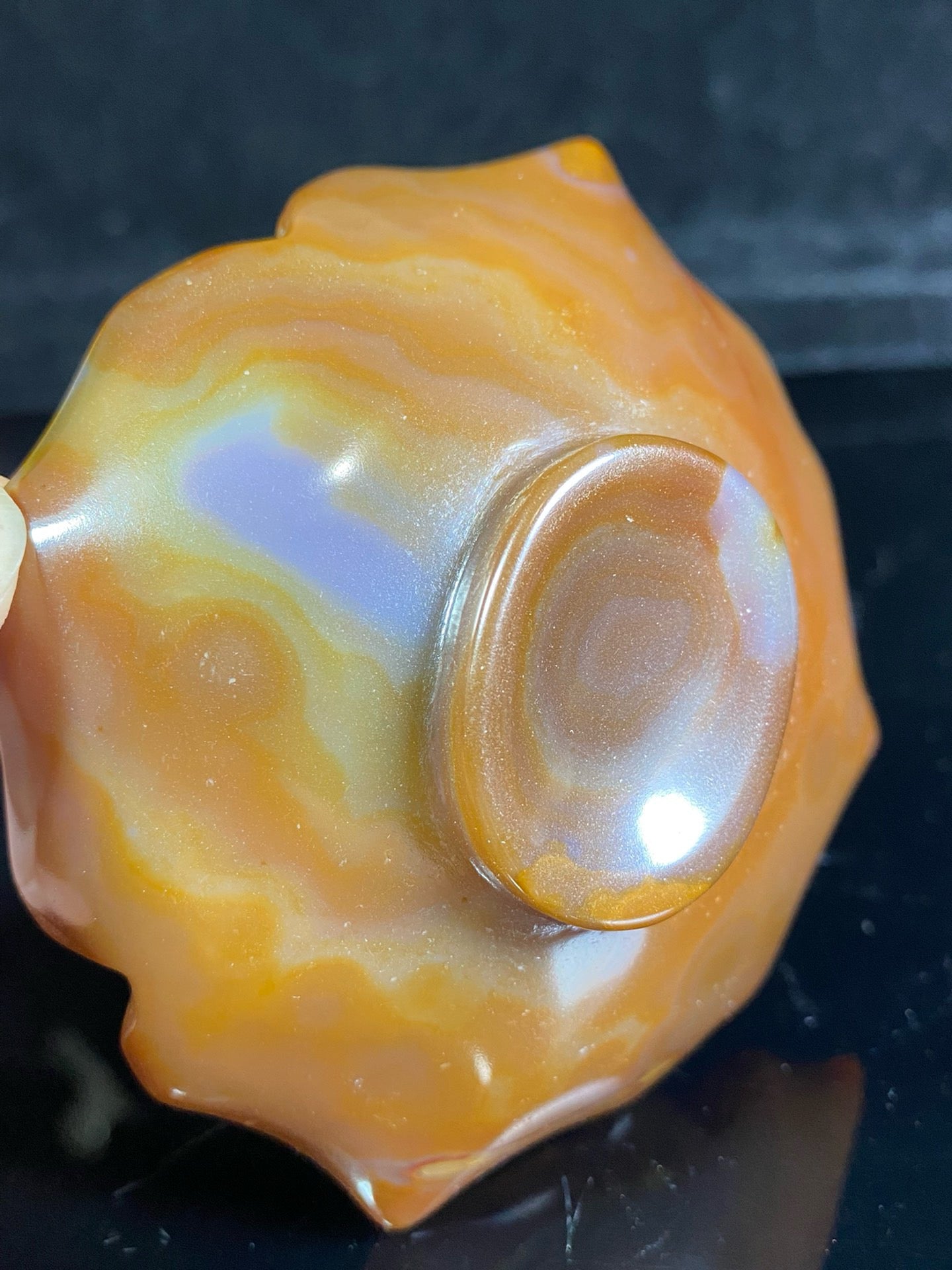 Chinese antique agate lace shaped small cup pen wash