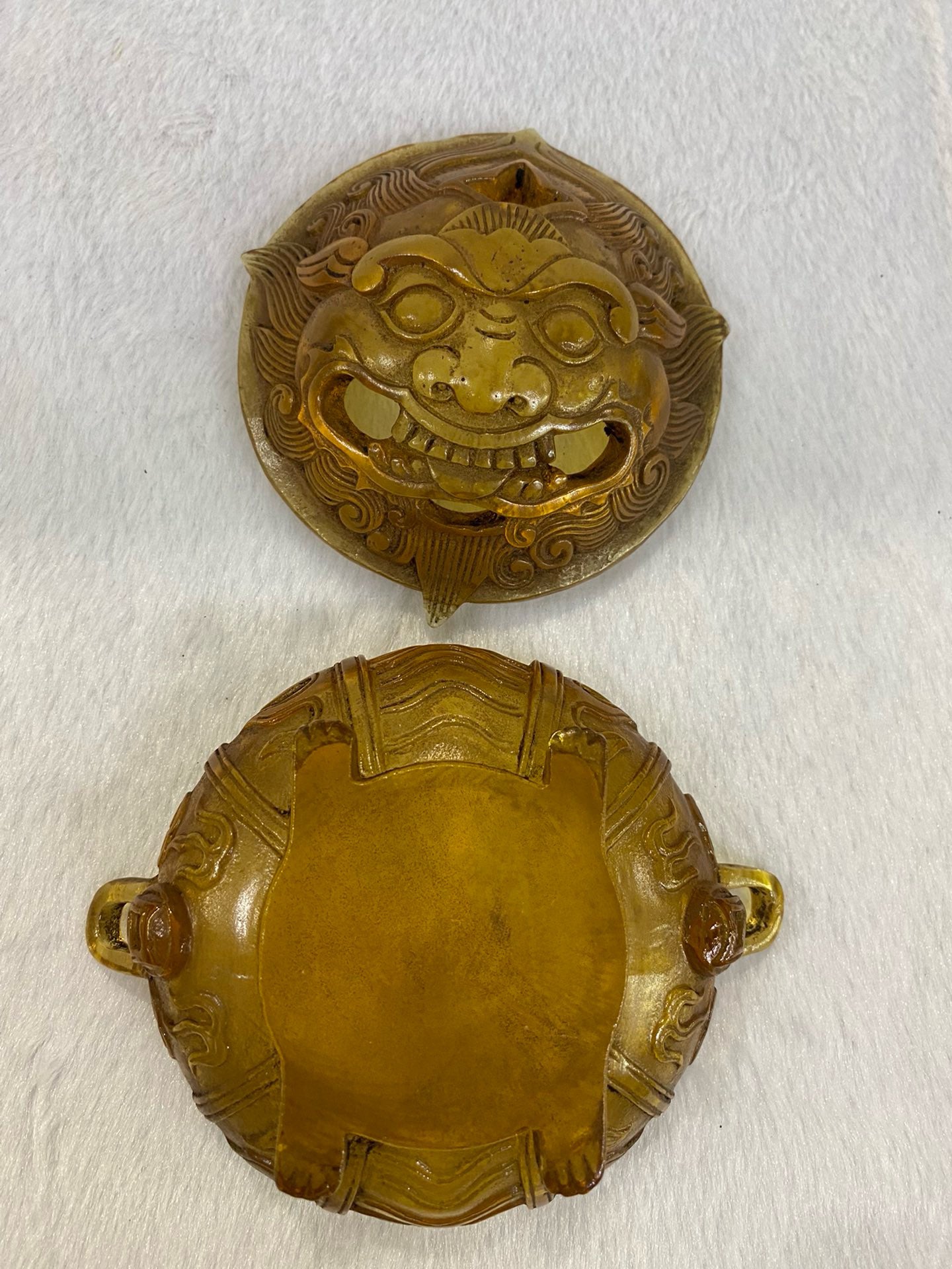 Chinese Antique Glass Gluttony Pattern Aromatherapy Stove