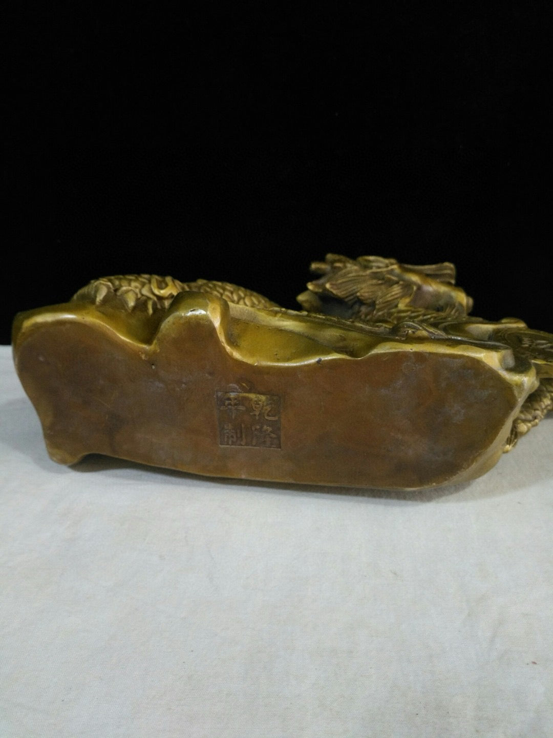 Chinese Antique Pure Copper Zhaocai Golden Dragon