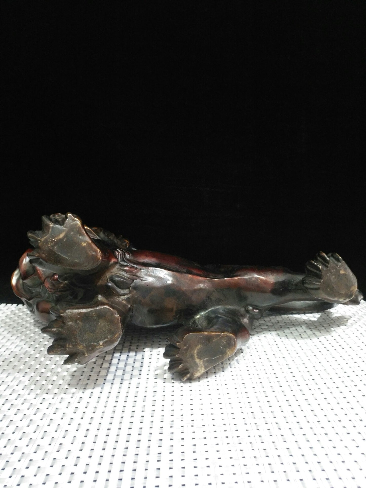 Chinese antique pure copper feng shui ornament lion