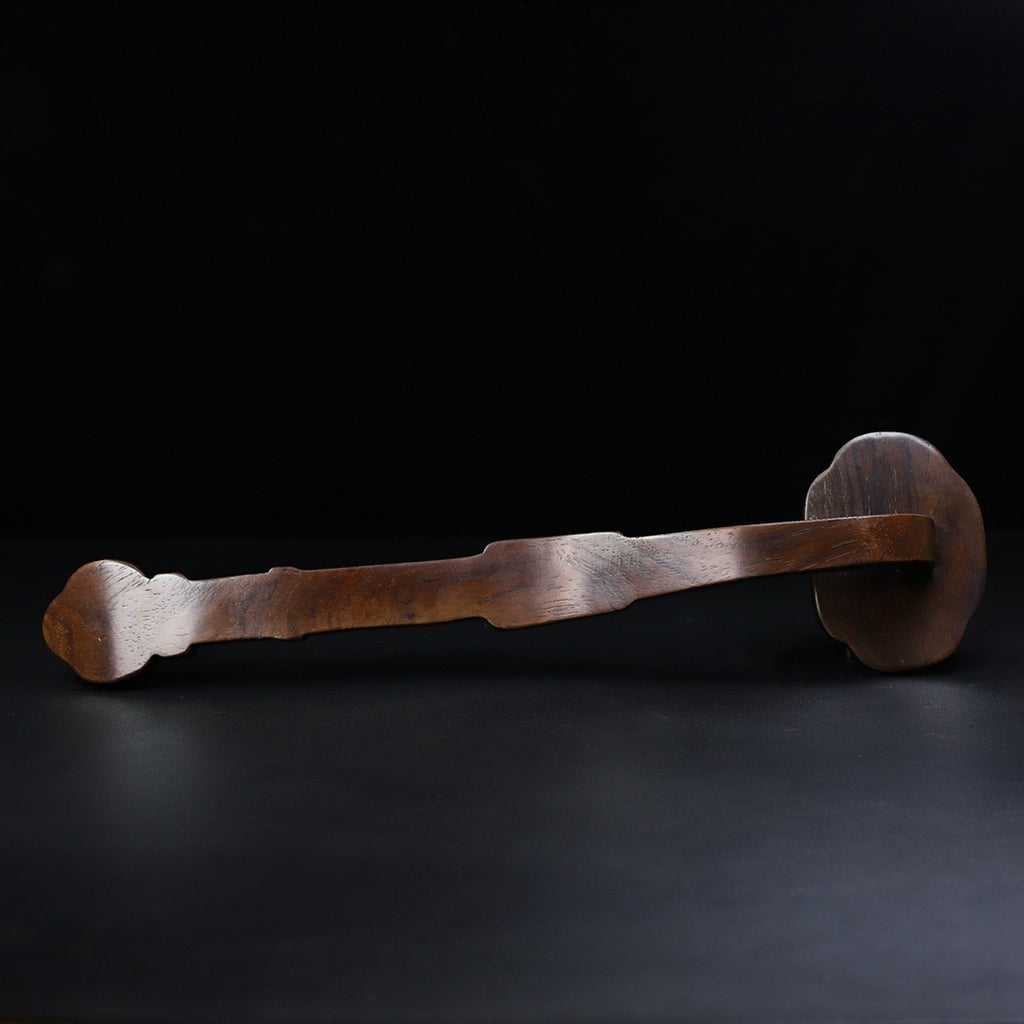 Carved rosewood auspicious cloud, melon and fruit ornaments