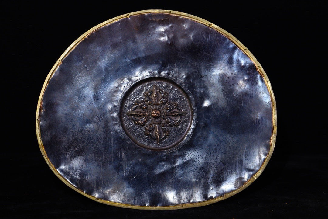 Copper body pure handmade hammering, carving, gilded inlaid with gemstones, Lotus Life Master