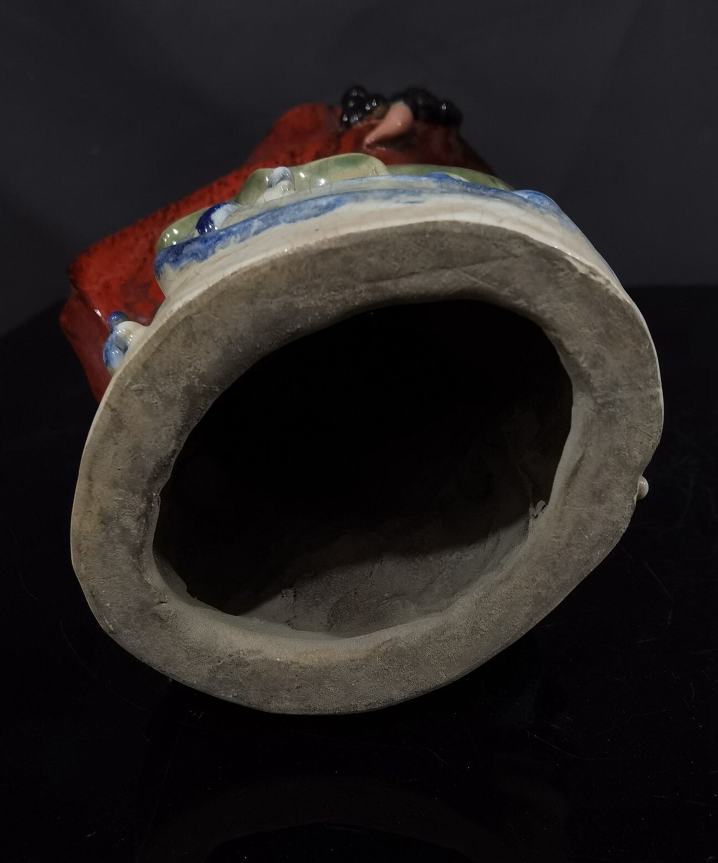 Chinese Antique Station Lotus Leaf Crossing the River Dharma