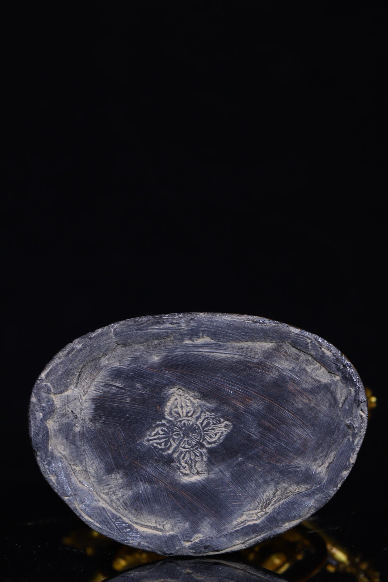 Copper body is handcrafted and carved, with silver filigree inlaid with gemstone green tara