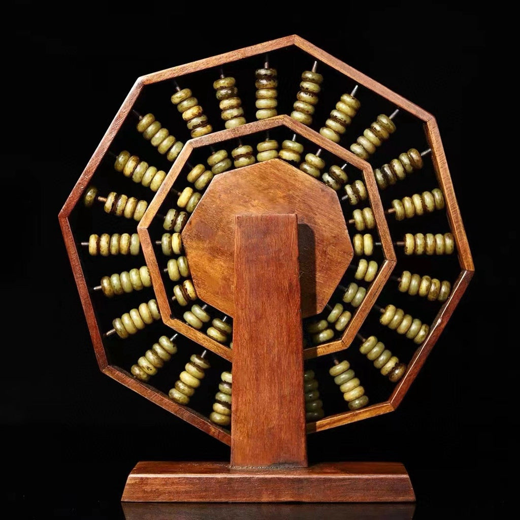Flower pear wood abacus screen ornament