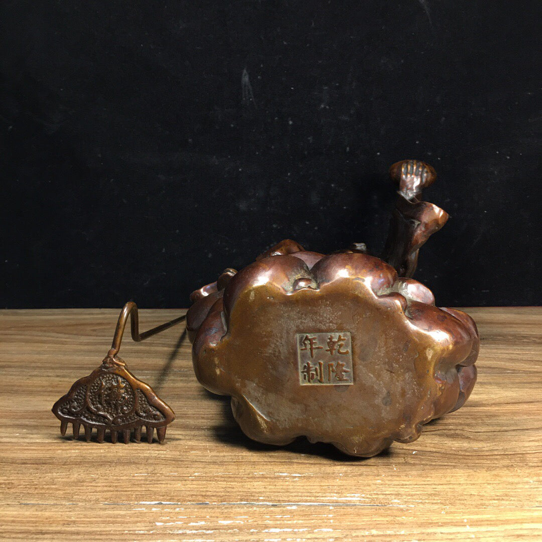 Chinese antique pure copper pig eight precepts for attracting wealth and warding off evil ornaments