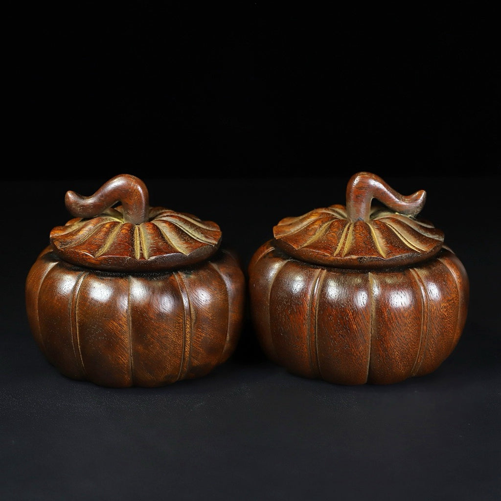 A pair of rosewood Go jars