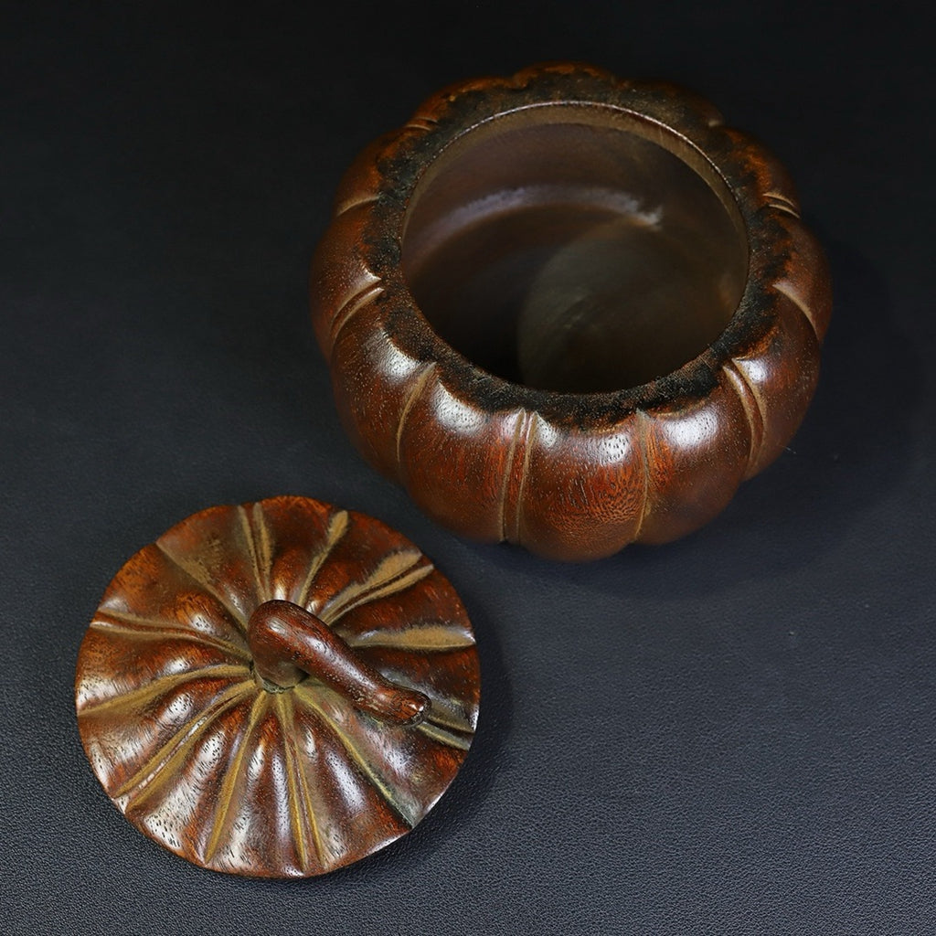 A pair of rosewood Go jars