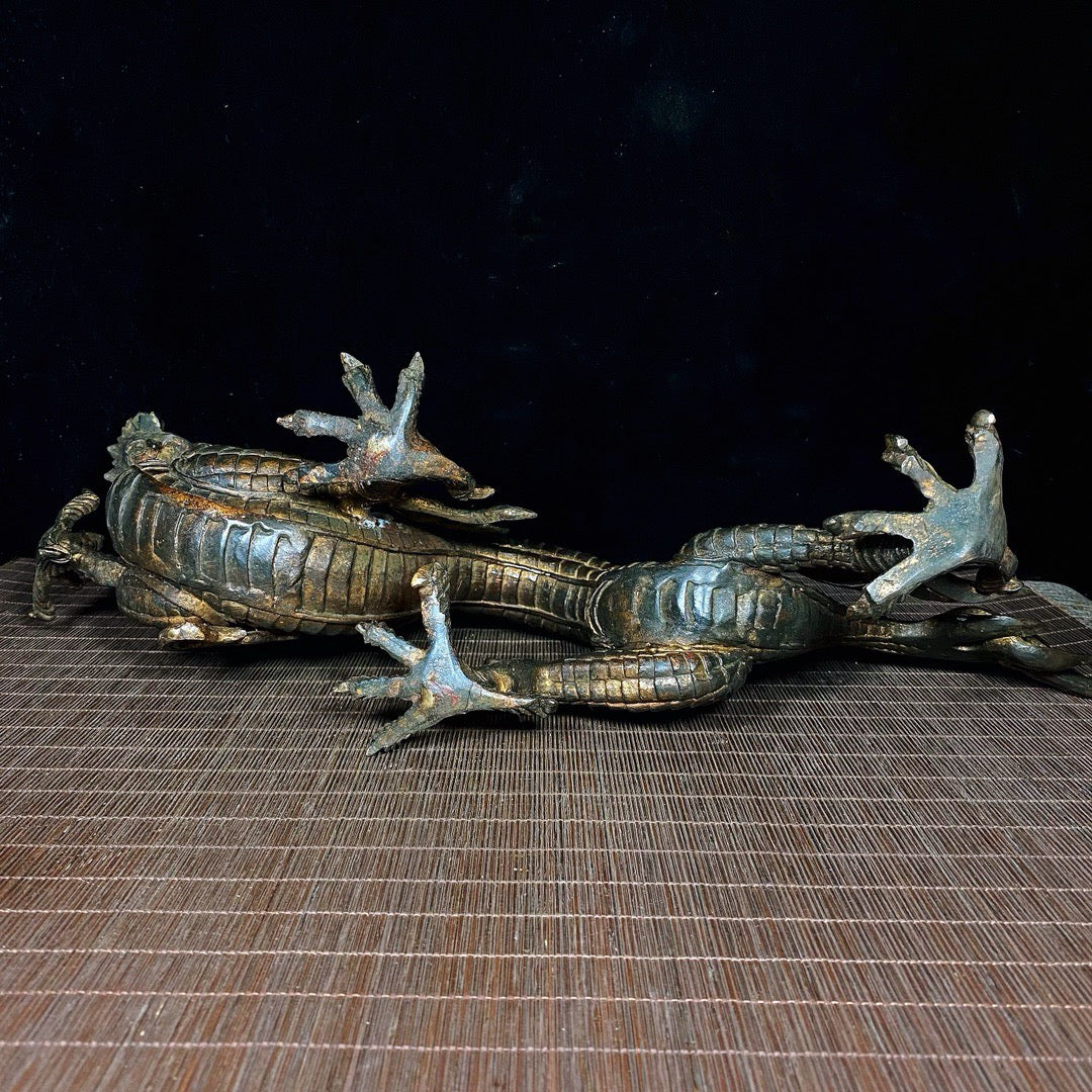 Chinese antique pure copper dragon ornaments