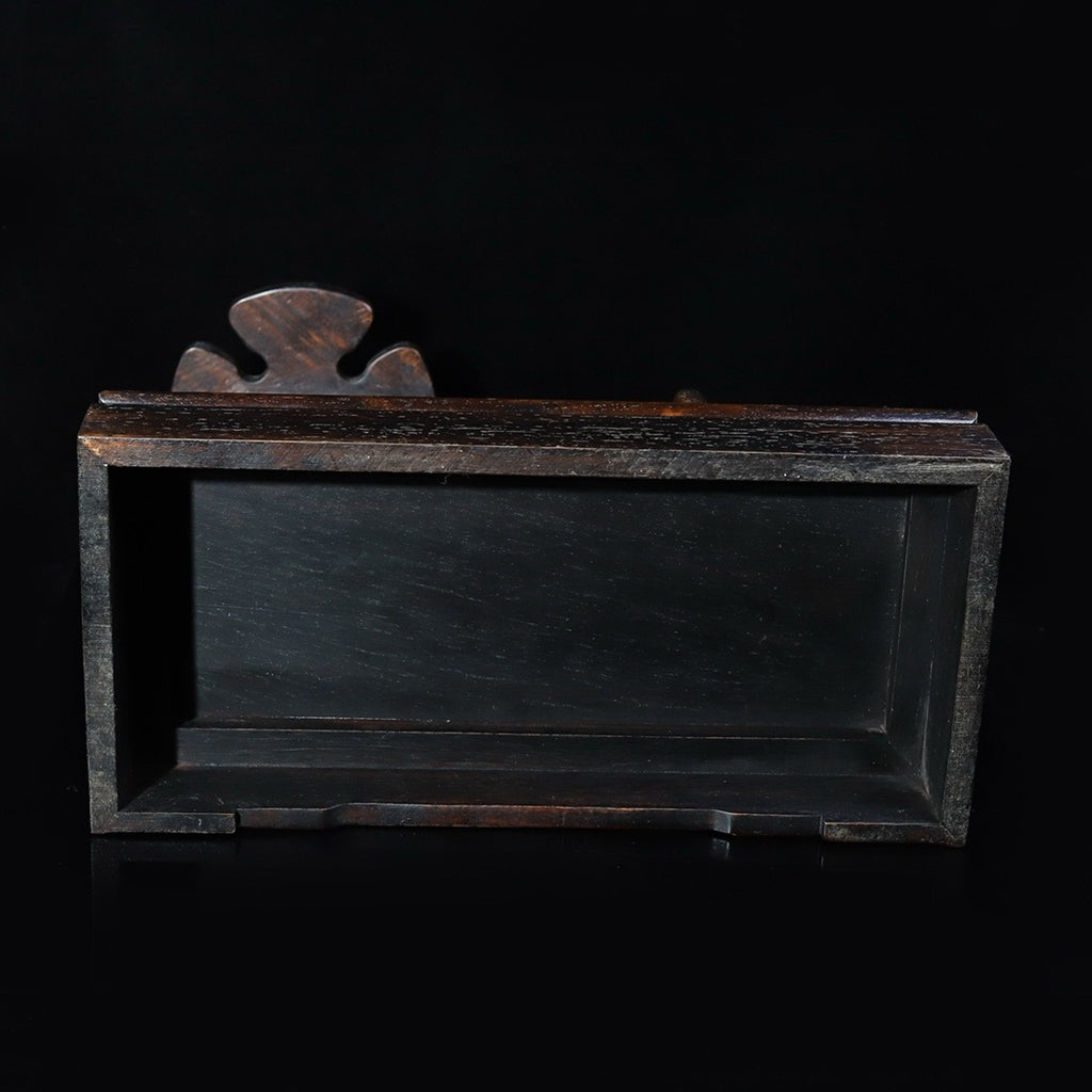 Carved rosewood lotus fish wine rack ornament