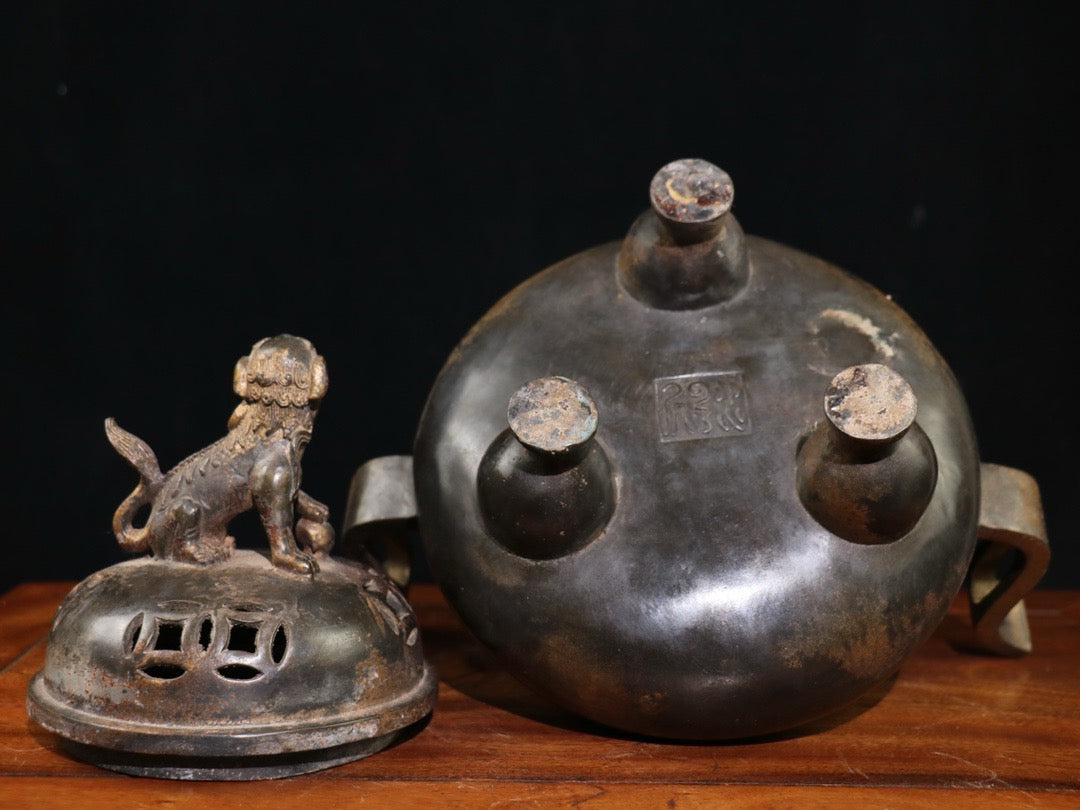 Chinese antique pure copper incense burner