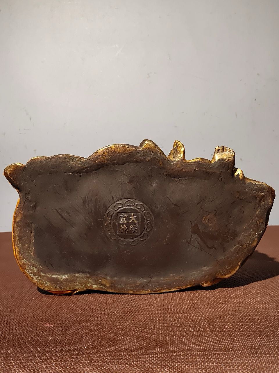 Chinese Antique Pure Copper Enamel Color Maitreya Buddha