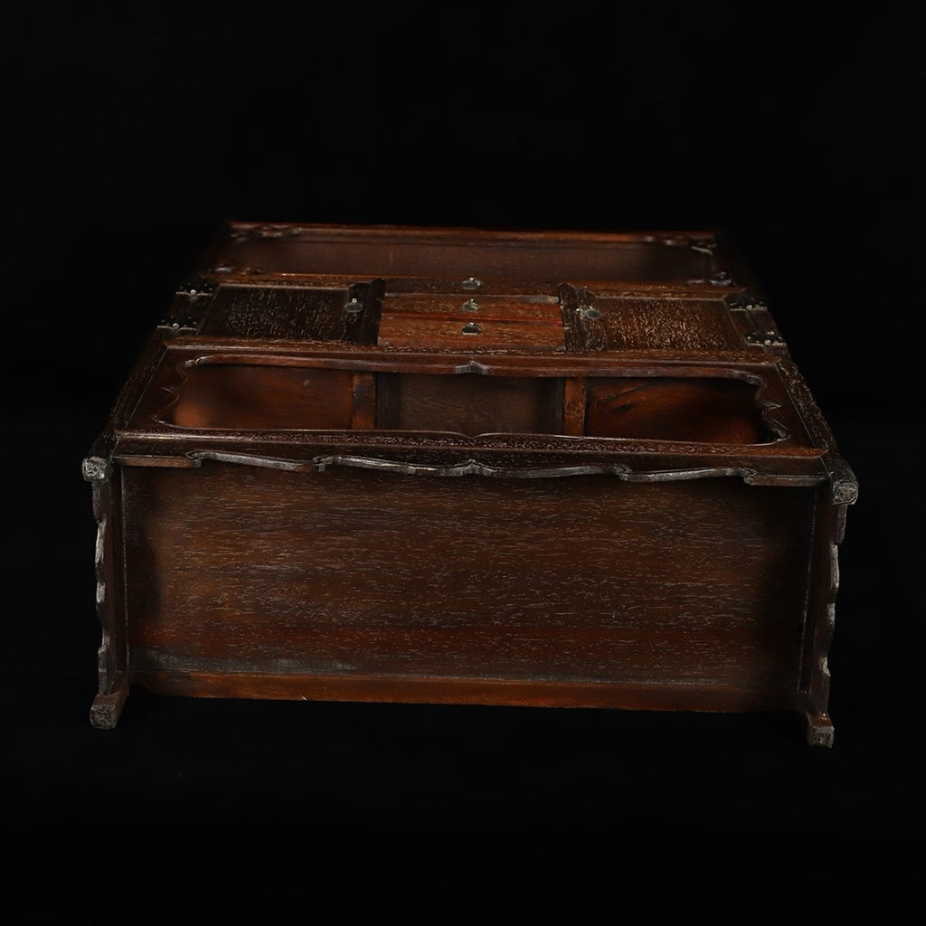Huali wood hollowed out carving with drawers and cabinet doors Bogu rack