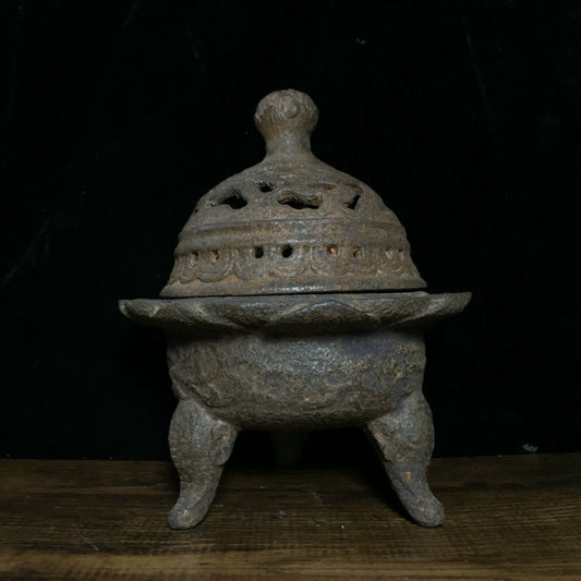 Pure iron lotus incense burner