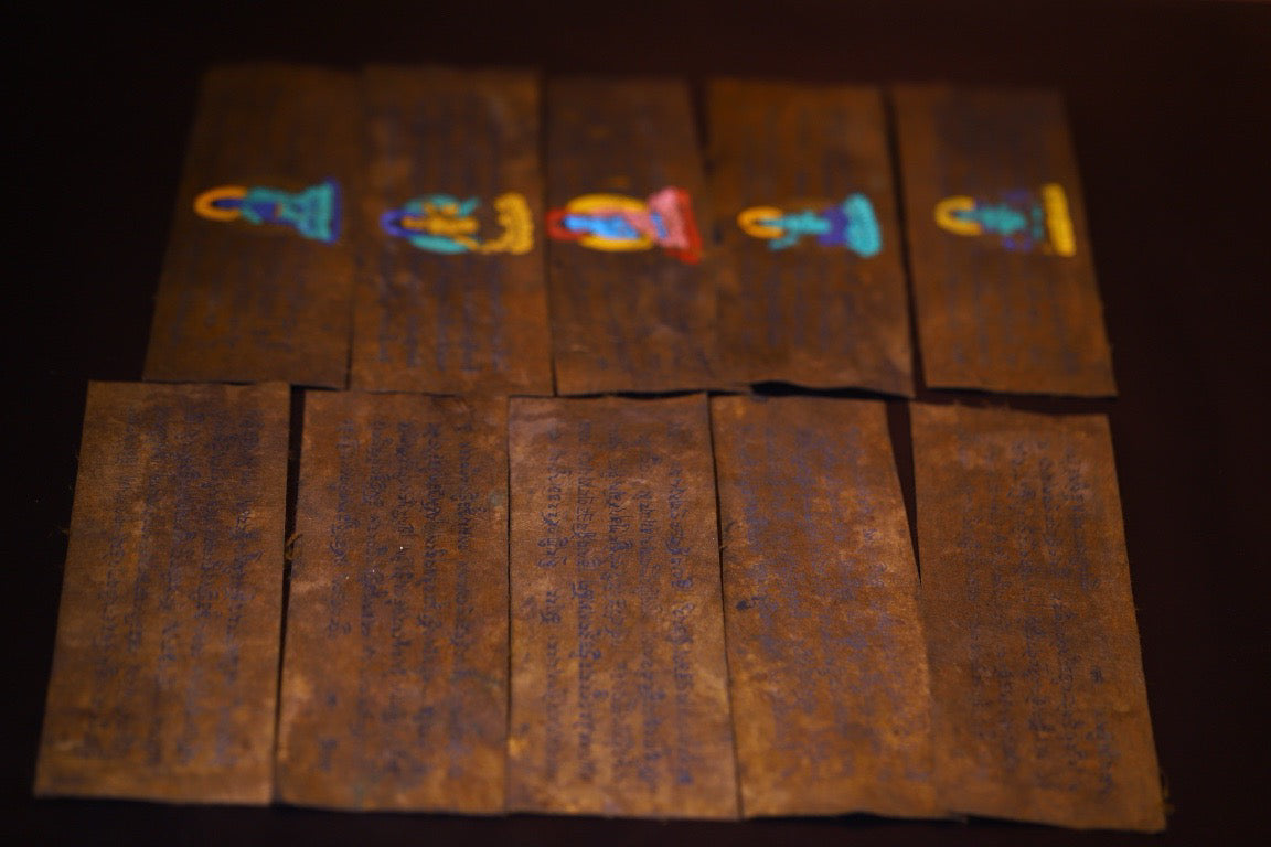 High monk hand drawn old scriptures