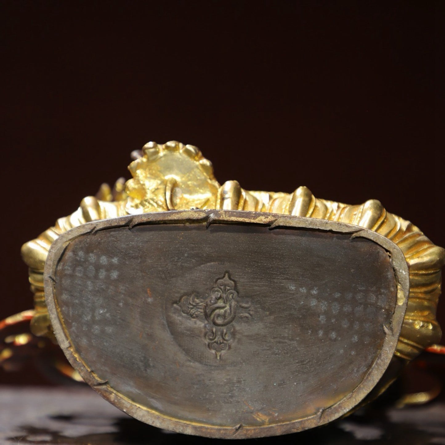 Bronze painted Buddha statue of the Yellow God of Wealth