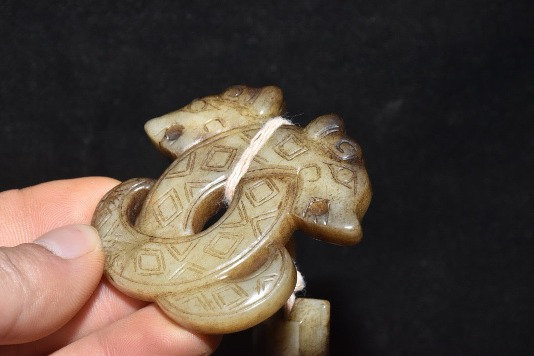 Chinese Antique Hetian Yulong Coins