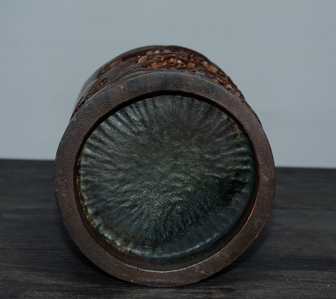 Bamboo carved pen holder ornaments