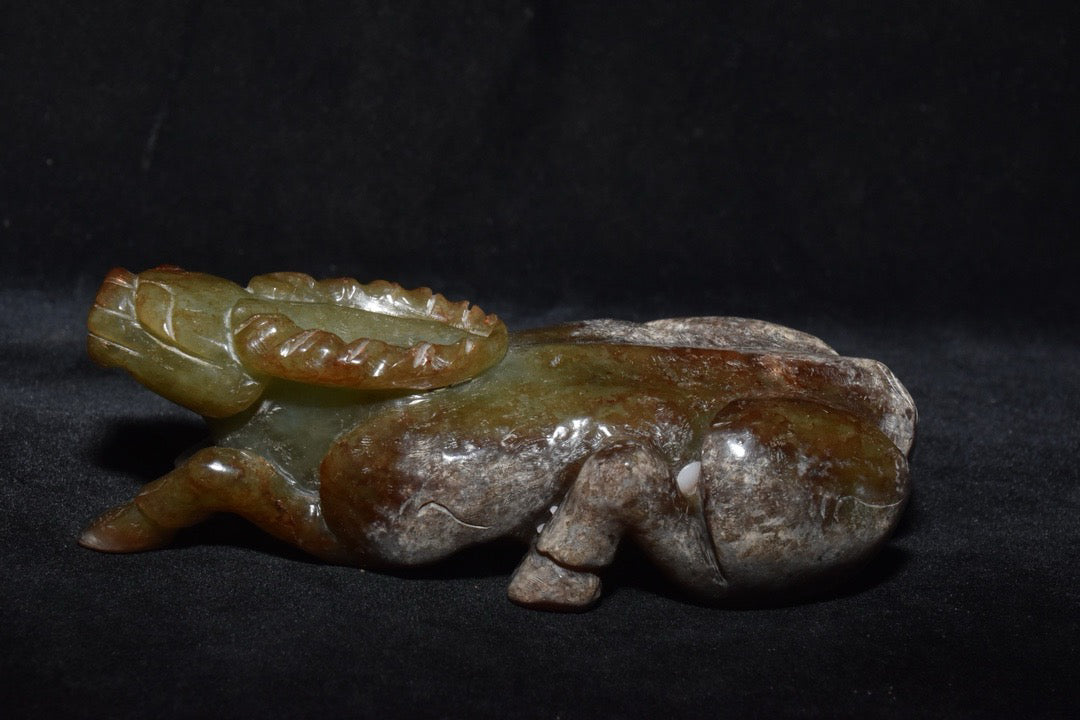 Chinese Antique Old Jade Bull