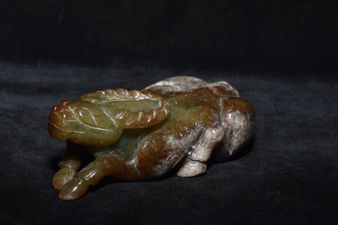 Chinese Antique Old Jade Bull