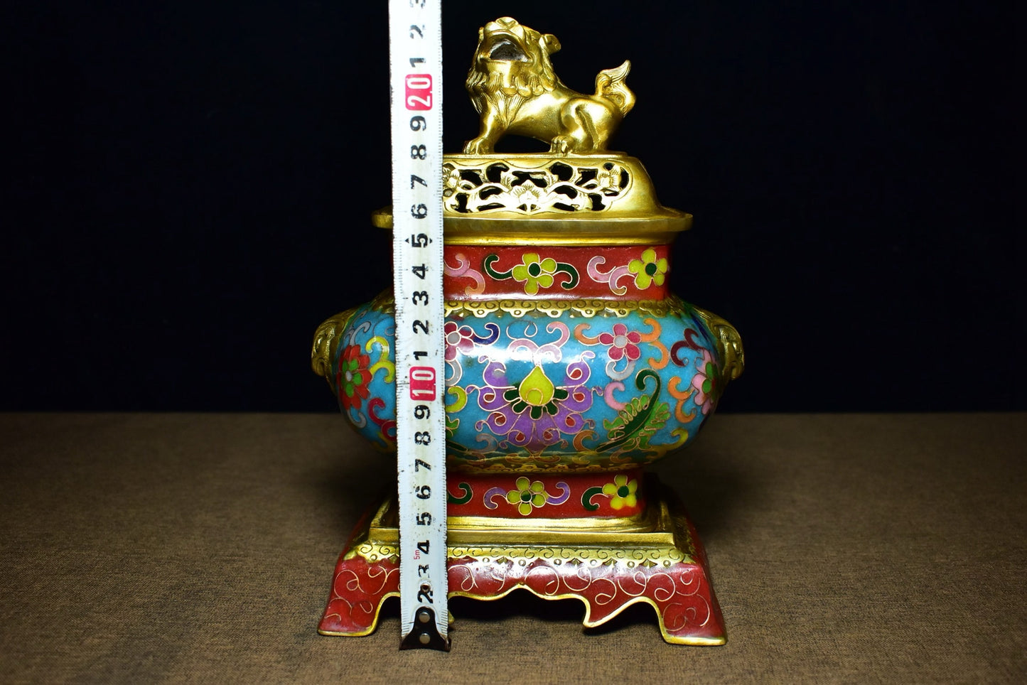 Brass tire cloisonn é rectangular fumigation furnace