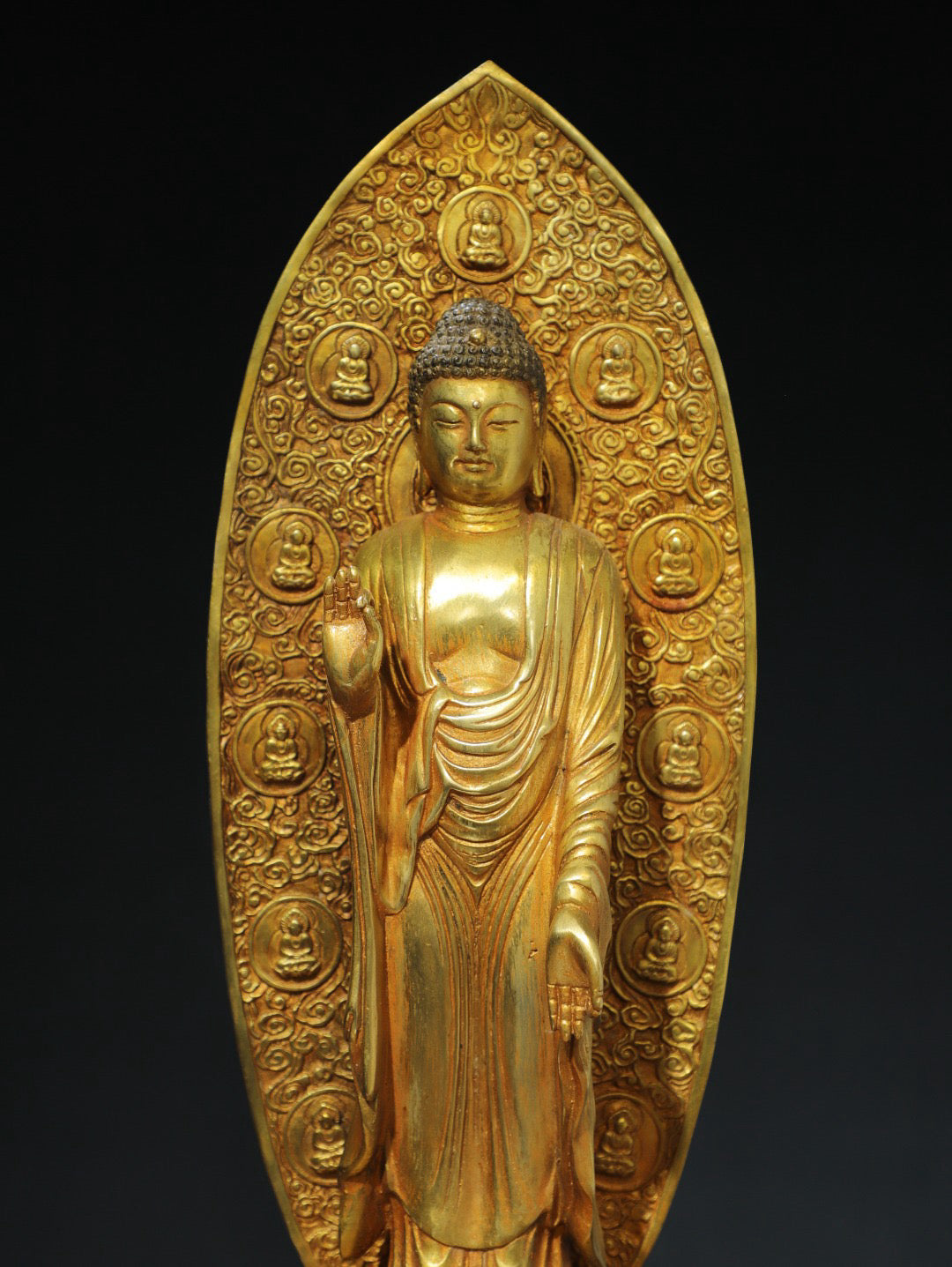 Bronze gilded Buddha statue of Amitabha Buddha