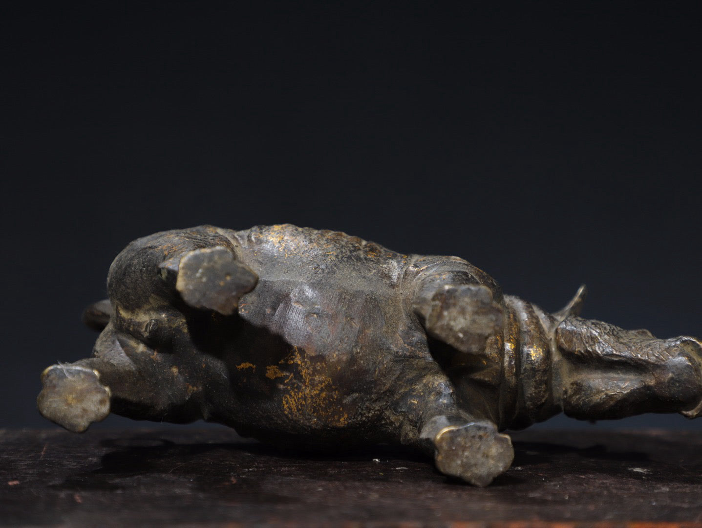 Chinese antique pure copper rhinoceros ornament