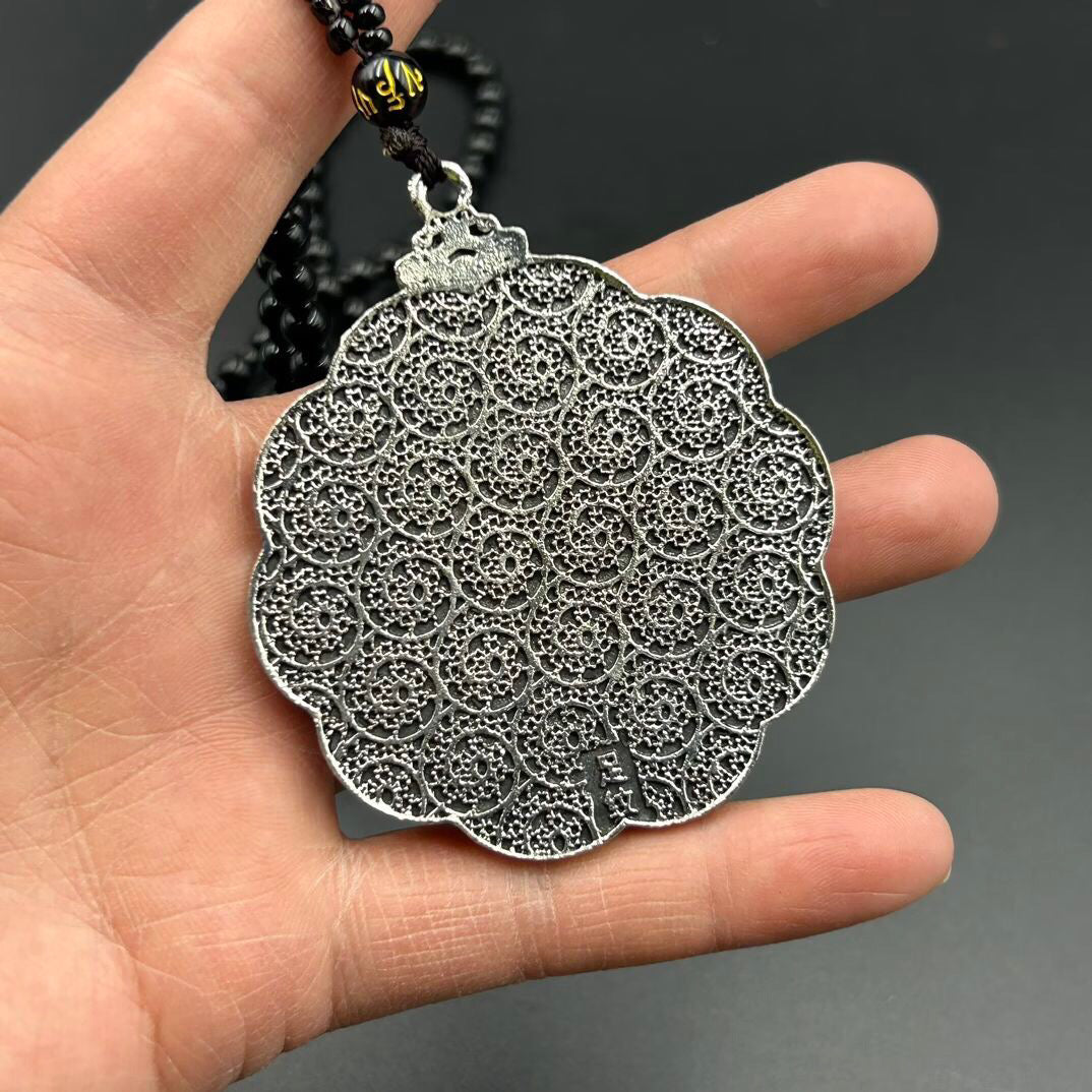 Chinese antique copper temperature sensitive color changing pendant