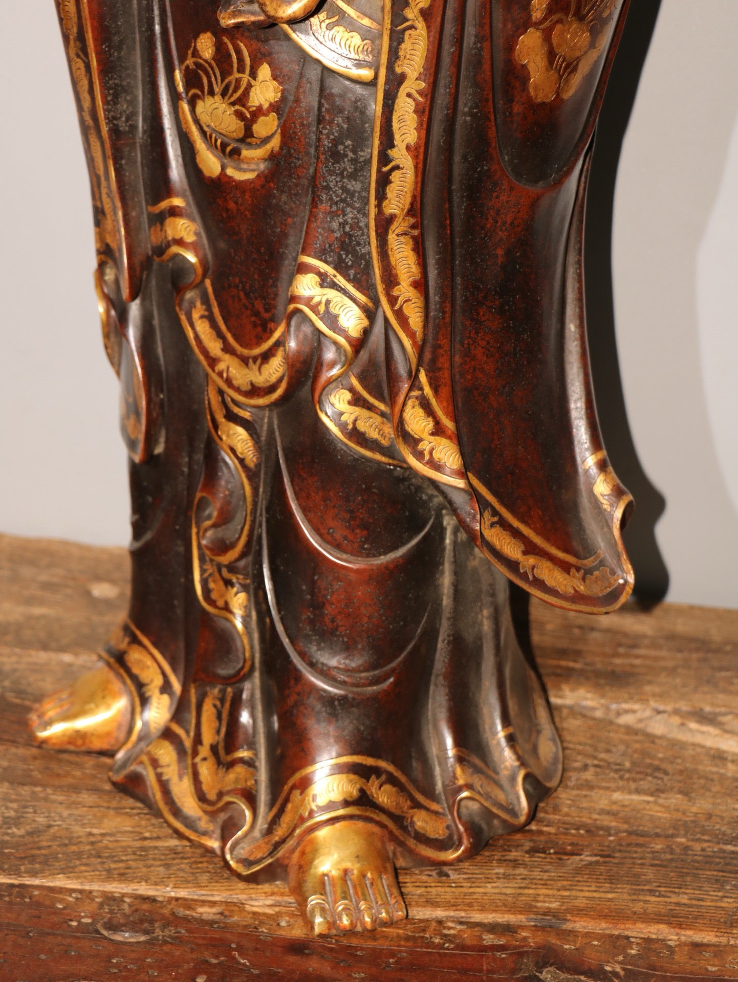 A Purple Copper Plated True Gold Buddha Statue of Ruyi Guanyin Bodhisattva
