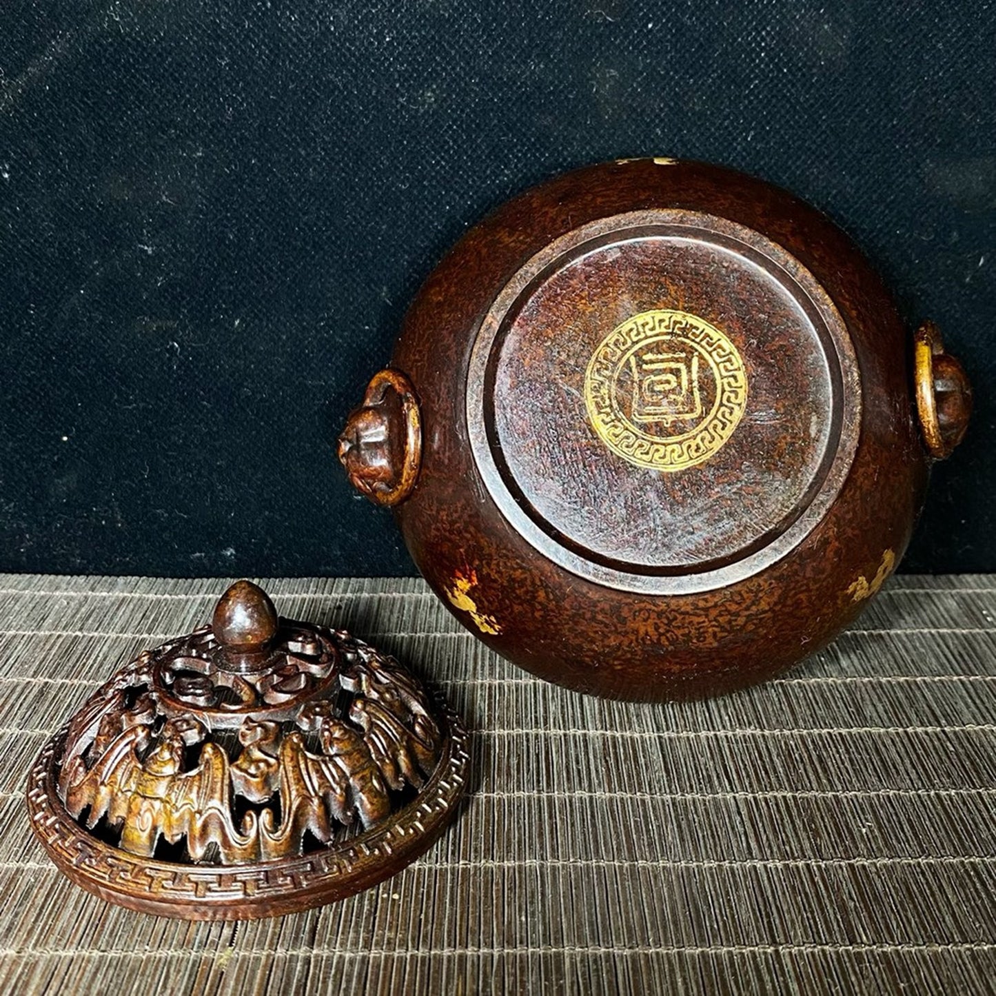 Pure Copper Five Blessings Cap Gold Beast Ring Ear Stove