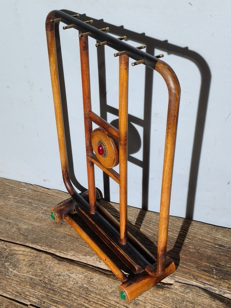 Old pear wood brush holder