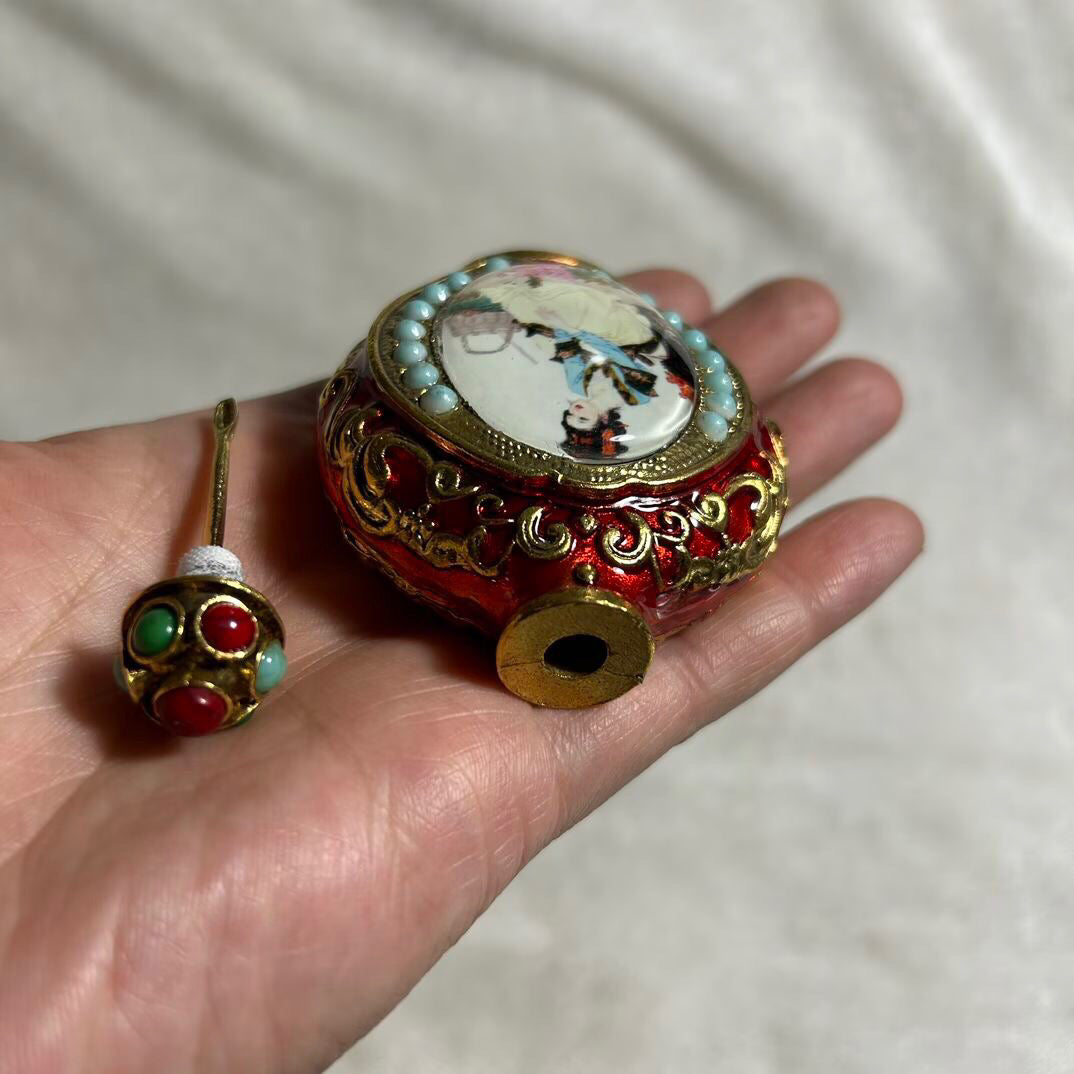 Chinese antique bronze cloisonn é luminous snuff bottle