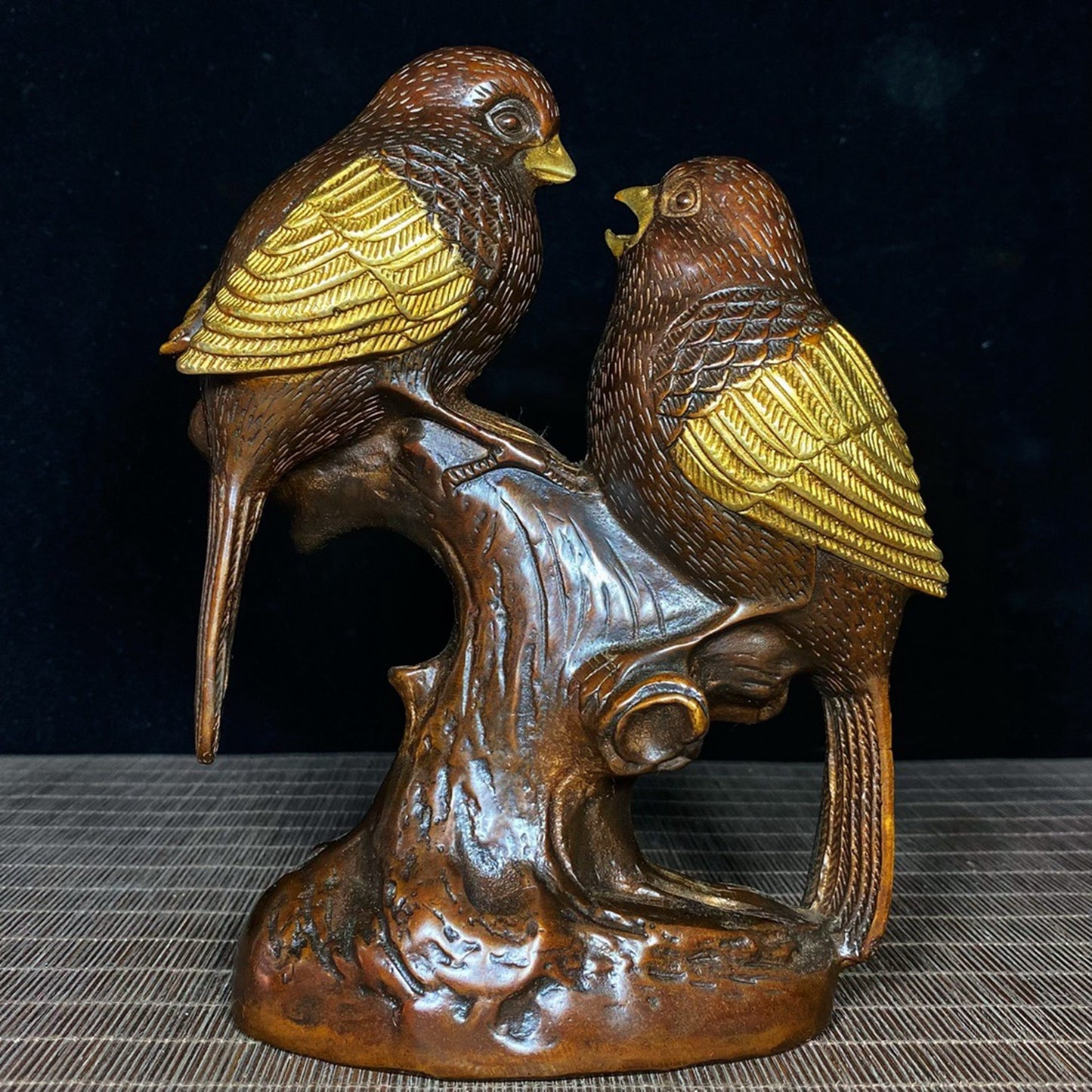 A pair of pure copper with double happiness at the door