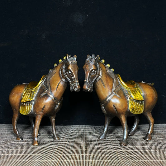 A pair of pure copper horses