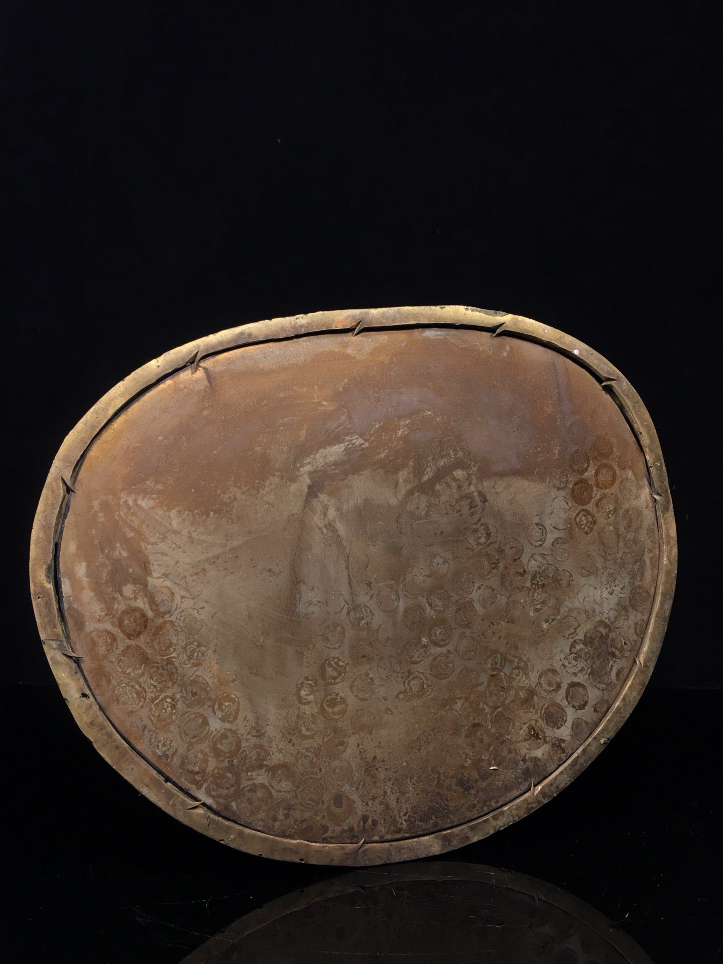 Chinese antique pure copper painted lotus flower master