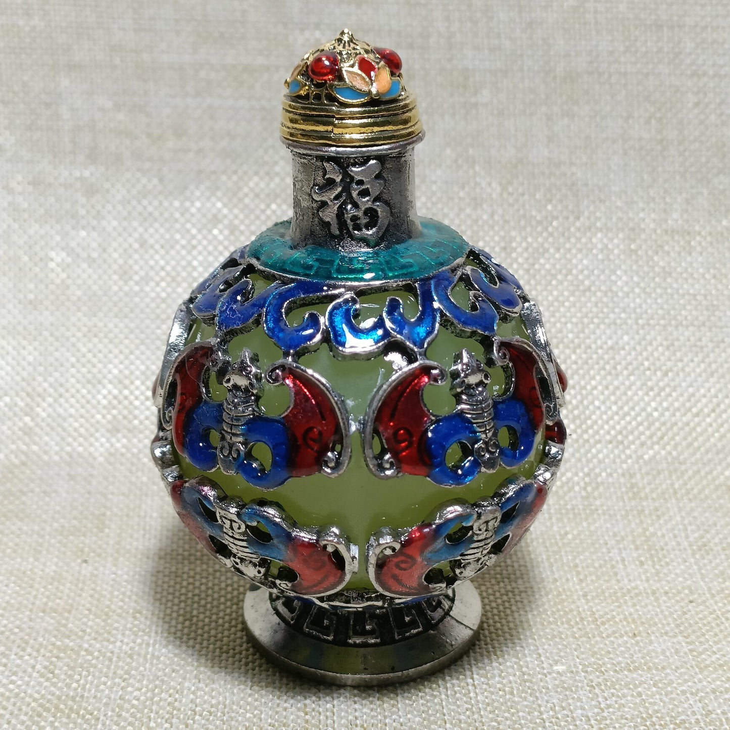 Chinese antique copper luminous snuff bottle