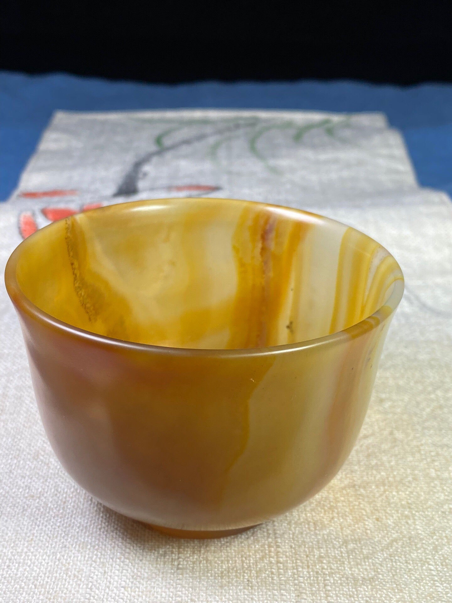 Chinese antique agate carved cup