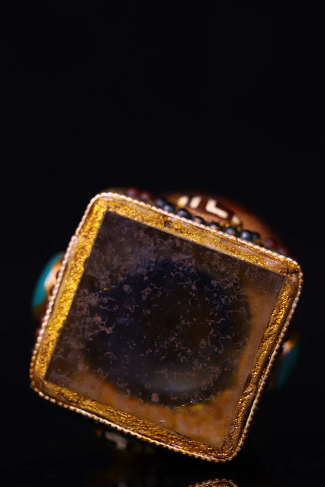 Crystal carving, inlaid with celestial beads, gemstone Buddha head