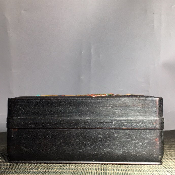 Small leaf rosewood inlaid multi treasure box