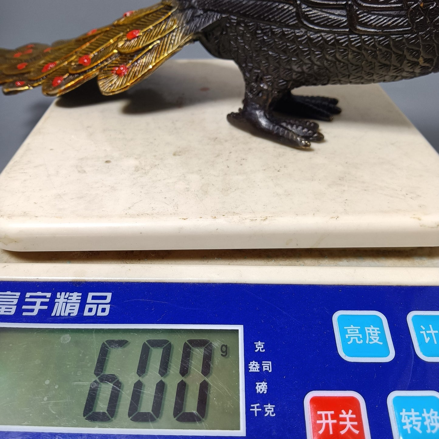 Chinese antique pure copper peacock ornaments