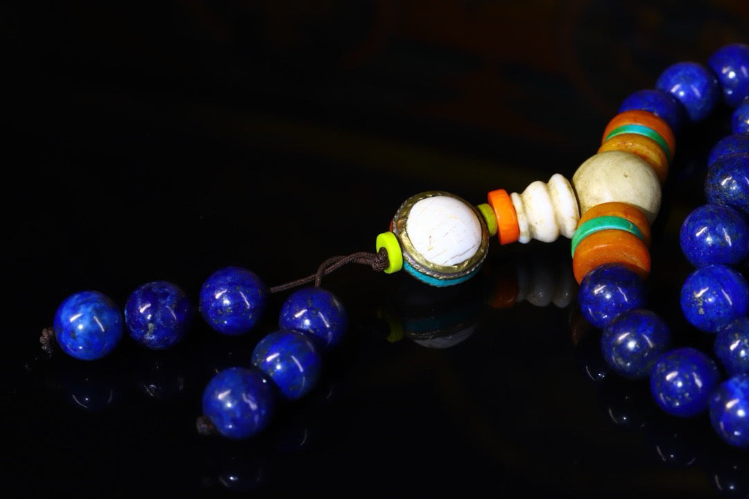 Natural Lapis lazuli Buddha beads