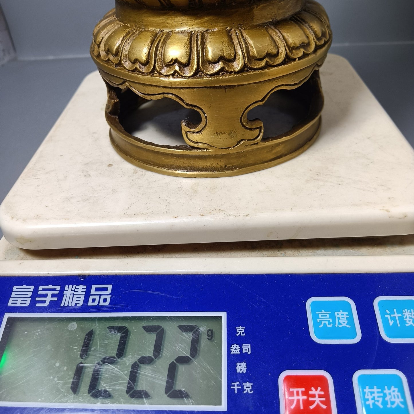 Chinese antique pure copper double dragon tower ornaments