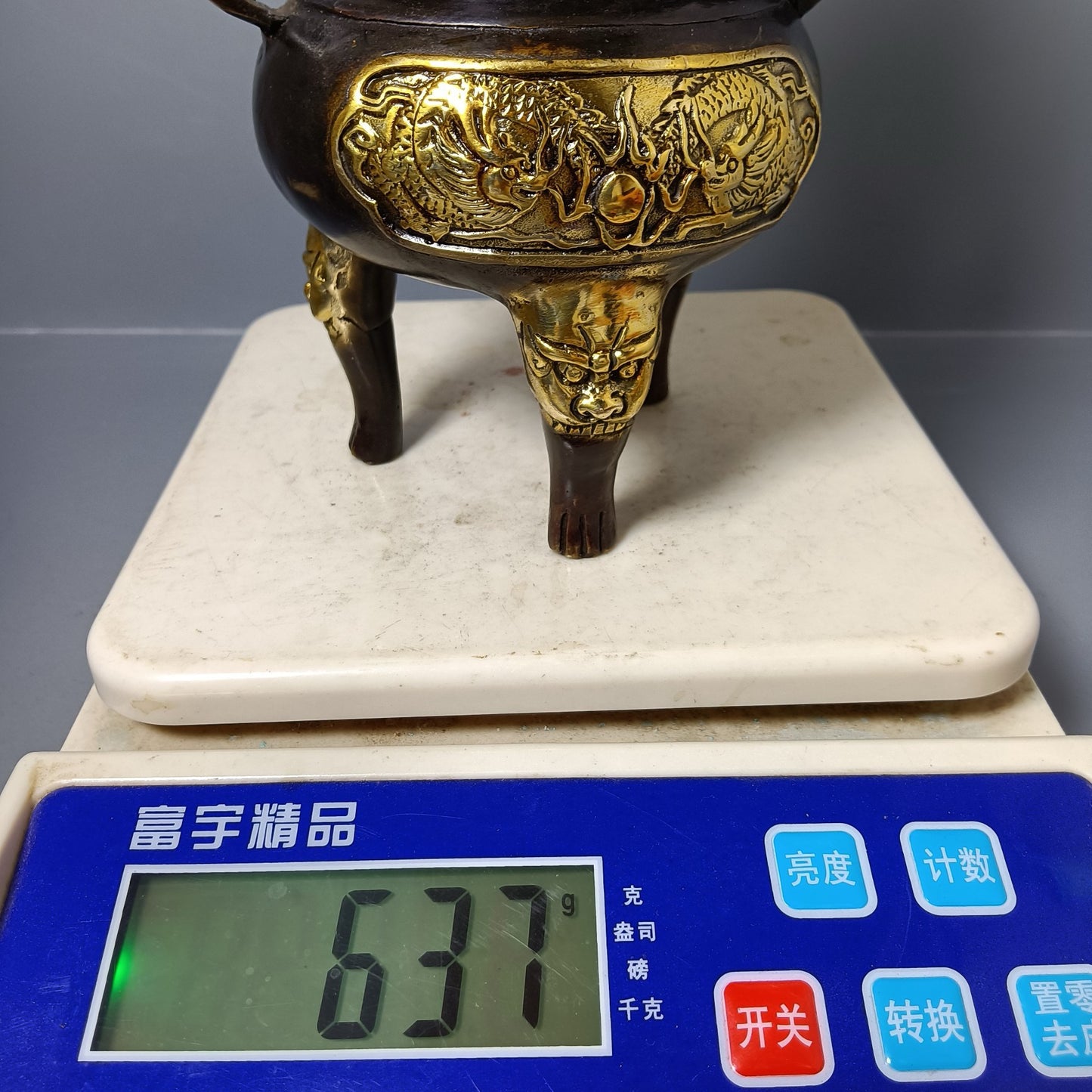 Chinese antique pure copper tower furnace ornaments