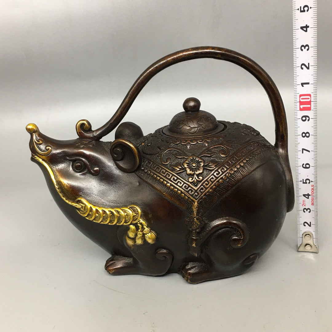 Pure copper mouse teapot