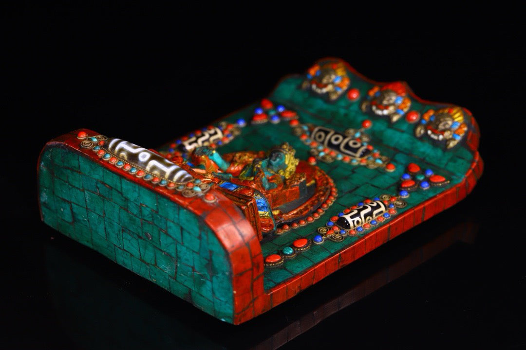 Handmade filigree inlaid gemstones, heavenly pearl Buddha niches