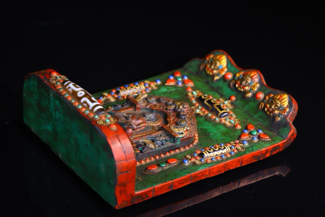 Handmade filigree inlaid gemstones, Tianzhu Buddha plaques
