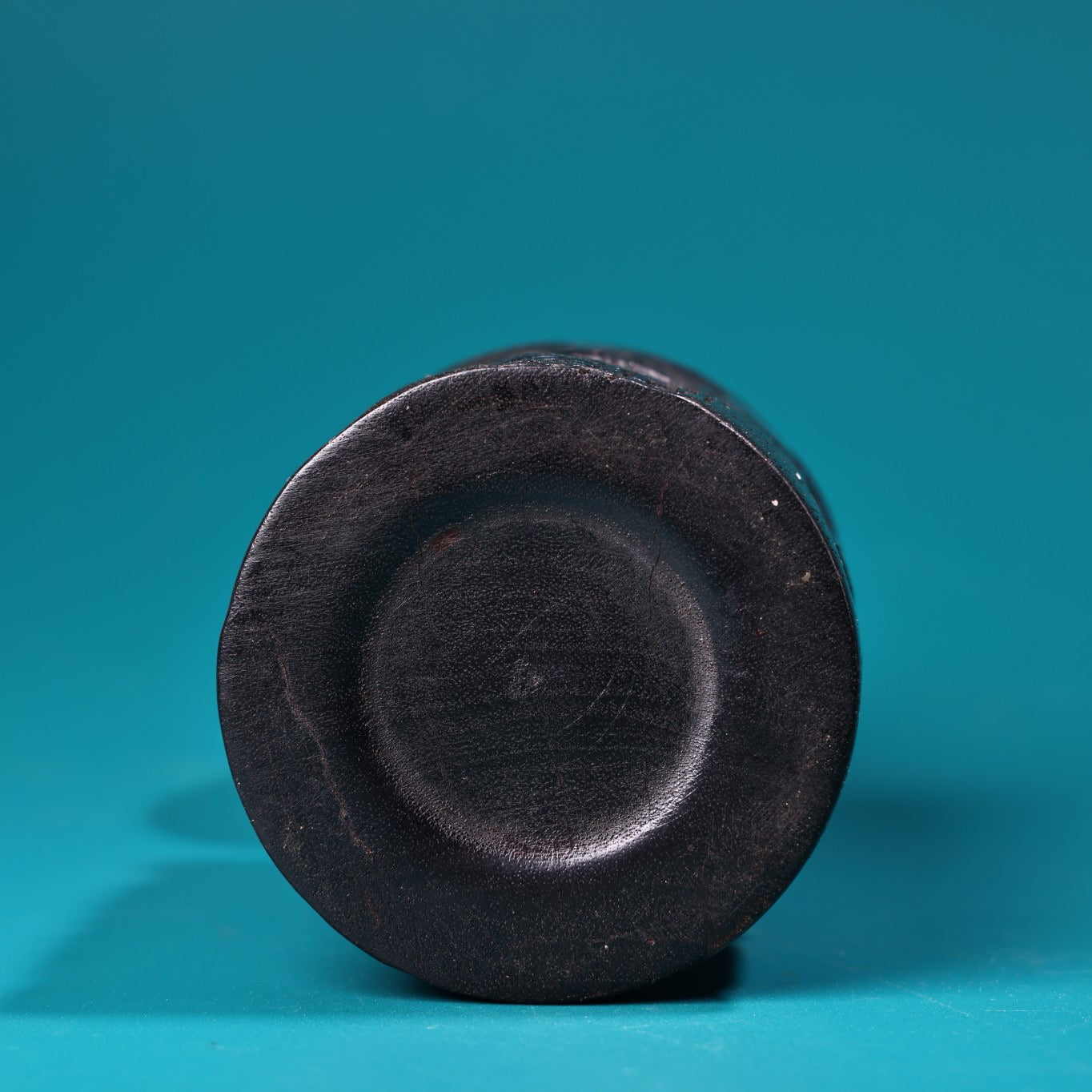 High relief handmade carved rosewood cricket jar