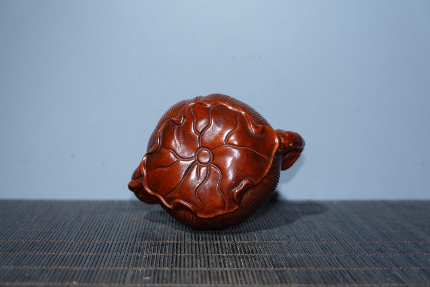 Collection of boxwood carved lotus handle pot ornaments