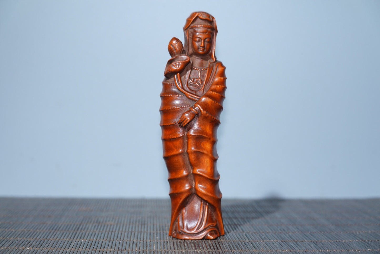 Collected boxwood carved Guanyin ornaments, furniture ornaments
